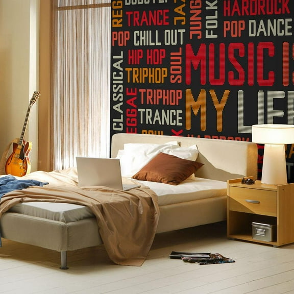 Tiptophomedecor Quote Wallpaper Wall Mural - Music Is My Life