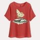 thumbnail image 4 of Vestidos Casuales Para Mujer, Blusas De Mujer De Moda Camisetas estampadas de moda para mujer, blusas casuales de lino holgadas de manga corta con cuello redondo y raglán, 4 of 7