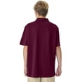thumbnail image 3 of Classroom School Uniforms Big Kid Moisture Wicking Polo CR860Y, S, Burgundy, 3 of 6