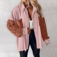 thumbnail image 4 of Baqcunre Women's Clothing, Women's Jacket Sequin Patchwork Long Sleeve Jacket Top Button Front Oversized Denim Shacket Valentines Day Gifts, 1Pc Blouse Pink M, 4 of 6