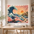 thumbnail image 5 of Japanese Ukiyo Dominated with Curling Ocean Wave Side, Mystical Fantasy for Space Lovers, Galaxy Room Decor, Mother'S Day Gift, Tapestry Wall Hanging for Bedroom and Dorm, 5 of 7