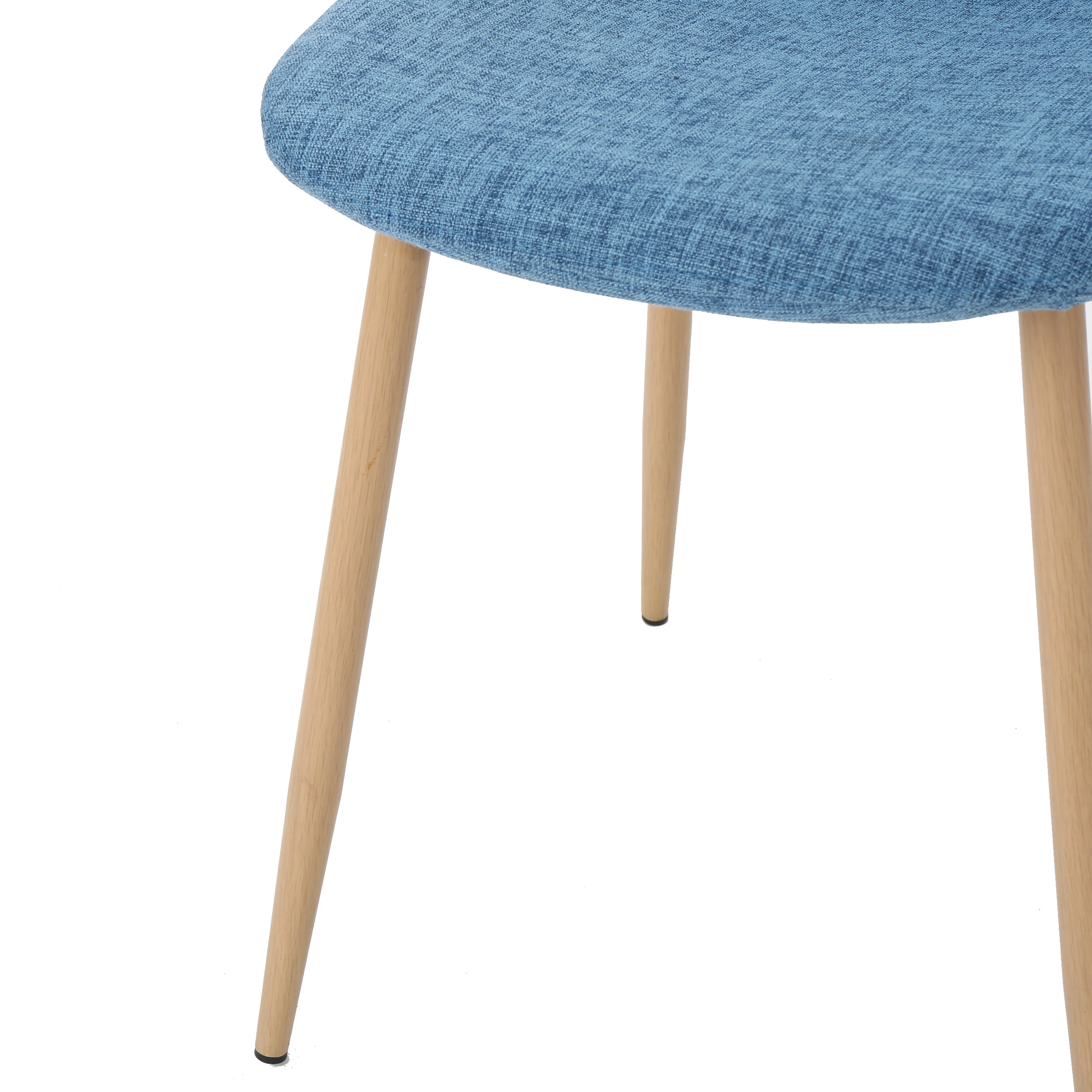 Noble House Remy Mid Century Modern Fabric Dining Chairs, Set of 2, Muted Blue