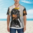 thumbnail image 4 of Kll Men'S Hawaiian Shirt Short Sleeve Button Down Beach Shirts-Dachshund Sitting In Bathtub, 4 of 8