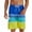 Yellow, variant on Jgppe Men's Quick Dry Swim Trunks Colorful Printed Trendy Elastic Waist Wide Leg Summer Short Board Shorts