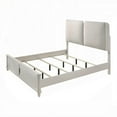 thumbnail image 4 of Veda King Size Bed with LED- Pearl White- Gray Boucle Upholstered, 4 of 5