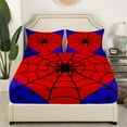 thumbnail image 3 of Erosebridal Halloween Spider Bed Sheets Set Queen Size, Black Spider Web Bedding Sets Queen Size, Red Blue Gothic Bedroom Decor 4-Piece, 3 of 7