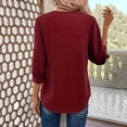 thumbnail image 3 of Mittory Womens 3/4 Sleeve Tops Dressy Casual Business V Neck Chiffon Office Shirts Work Blouses, 3 of 7