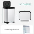 thumbnail image 3 of LAZY BUDDY 13.2 Gallon Step Trash Can with 15 Trash Bags, Stainless Steel, 3 of 7