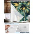 thumbnail image 3 of No Hook Cloth Fabric Shower Curtain with Snap in Liner, Summer Trees Waterproof Shower Curtains Set with See Through Top Window, Farmhouse Botanical Palm Forest Plants Bath Curtains Shower 54"x78", 3 of 6