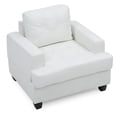 thumbnail image 4 of Maklaine Transitional Faux Leather Tufted Seat Chair in White, 4 of 5