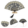 thumbnail image 3 of Unique Bargains Tassel Folding Fan 1 Pc for Weddings Parties Black, 3 of 5