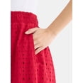thumbnail image 4 of Time and Tru Woman's Cotton Eyelet Tiered Midi Skirt with Elastic Waistband, Sizes XS-XXXL, 4 of 5