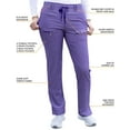 thumbnail image 3 of Adar Pro Heather Scrubs for Women - Slim Fit Tapered Scrub Pants - P4100H - Heather Grape - M, 3 of 7