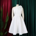 thumbnail image 4 of AURA Plus Size Women Off Shoulder High Waist Pleated A Line Midi Banquet Party Dress, 4 of 9