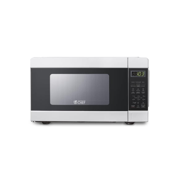 Commercial Chef CHM009 Countertop Microwave 900W, 0.9 cu. ft., Stainless Steel and Black, Small