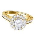 thumbnail image 3 of Aonejewelry 1 Ct. Halo Round Diamond Antique Milgrained Engagement Ring In 14k Yellow Gold, 3 of 4