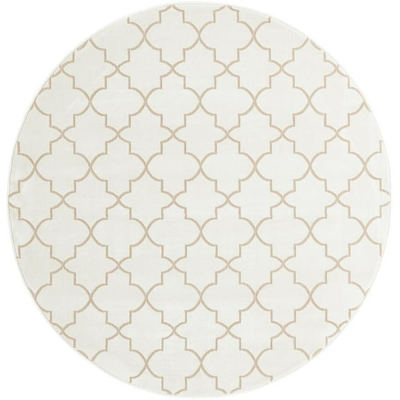 Jill Zarin Uptown Collection Area Rug - Lincoln Center (5' 3" Round White/Beige)