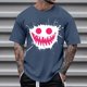 thumbnail image 1 of Blusas y camisas de manga corta con cuello redondo para hombre, blusas casuales de verano a la moda con cuello redondo y estampado para hombre., 1 of 4