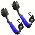 thumbnail image 1 of 2 Piece Golf Club Brush and Groove Cleaner with Magnetic Key Fob, Extra Large Golf Brush Head with Retractable Spike, Super Non-Slip Handle, Comfort Grip Golf Club Cleaner, 1 of 10