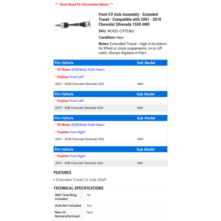 Aazon.co: Detroit Axle - Kit De Extreo Delantero 4WD Para Chevy GC