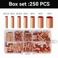 thumbnail image 3 of 250pcs GT Copper Connecting Pipe Wire Joint Small Copper Tube Terminal Cable Lug Bootlace Ferrule Kit W/Crimping Pliers, 3 of 6