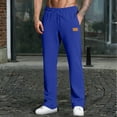 thumbnail image 2 of Resicozy Men Jogger Yoga Sweatpants Casual Athletic Elastic Waist Pants Open Bottom Trouser Straight Leg Pants with Pockets Royal Blue L, 2 of 7