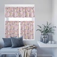 thumbnail image 6 of Kitchen Window Curtains Valance and Tier Set, Spring White Pink Mountain Tea Flowers Rod Pocket Tier Curtain Valance Set, Birds Floral Art Light Filtering Cafe Curtains for Bedroom Living Room, 6 of 9