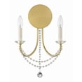 thumbnail image 5 of Crystorama Delilah 2 Light Aged Brass Wall Mount - 12.25"W x 16"H x 4.75"D, 5 of 8