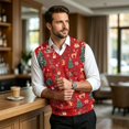 thumbnail image 5 of Mens Christmas Sweater Vests Casual Sleeveless V Neck Knit Pullover Fall, 5 of 7