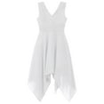 thumbnail image 3 of Zaldita Kids Girls High-Low Birthday Party Gown V Neck Sleeveless Wedding Bridesmaid Dress White 14, 3 of 7
