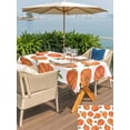 thumbnail image 4 of Outdoor Tablecloth with Umbrella Hole and Zipper, Thanksgiving Rectangle Table Cloth 52x70 Inch Waterproof Tablecloth, Fall Orange Pumpkin Green Maple Leaves Picnic Table Cover for Patio Camping, 4 of 7