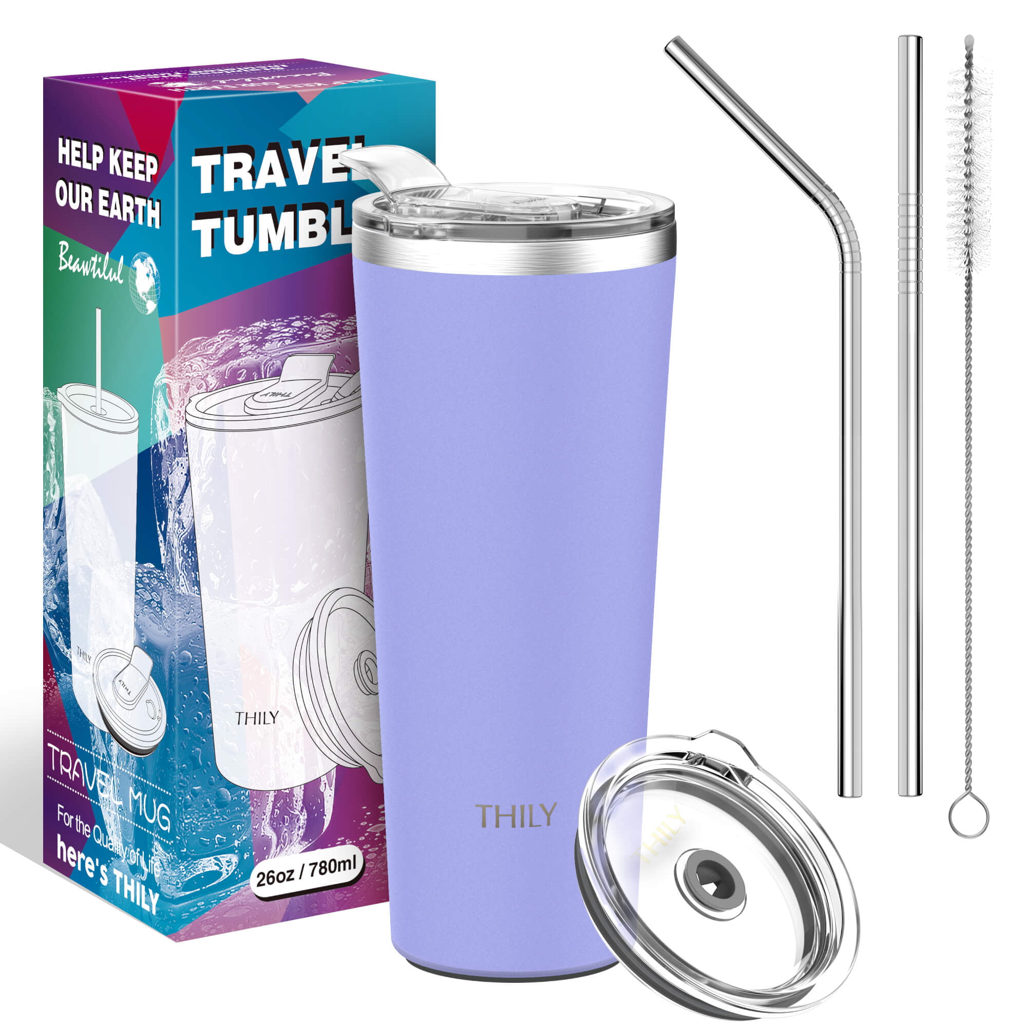Stainless Steel Tumbler with Lid & Straw – Mai Thai Coffee