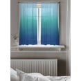 thumbnail image 5 of Teal Blue Ombre Tier Curtains 45 Inch Length,Sheer Curtains for Bedroom Living Room Window Modern Abstract Art Gradient Aesthetics Small Half Window Kitchen Curtains & Drapes 27.5"x45" 2 Panels, 5 of 6