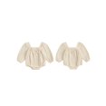 thumbnail image 2 of Cjfdfy Newborn Baby Girl Spring Fall Outfit Cotton Gauze Baby Clothes Bubble Romper Infant Long Sleeve Square Neck Bow Decor Jumpsuit Bodysuit Playsuit, 2 of 9