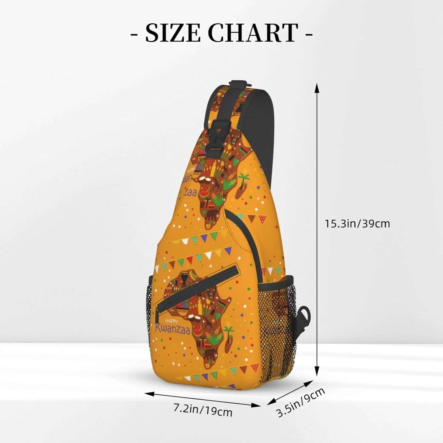 Happy Kwanzaa African Heritage Holiday Sling Bag Crossbody Hiking Travel Chest Bags Backpack Shoulder Daypack for Women Men