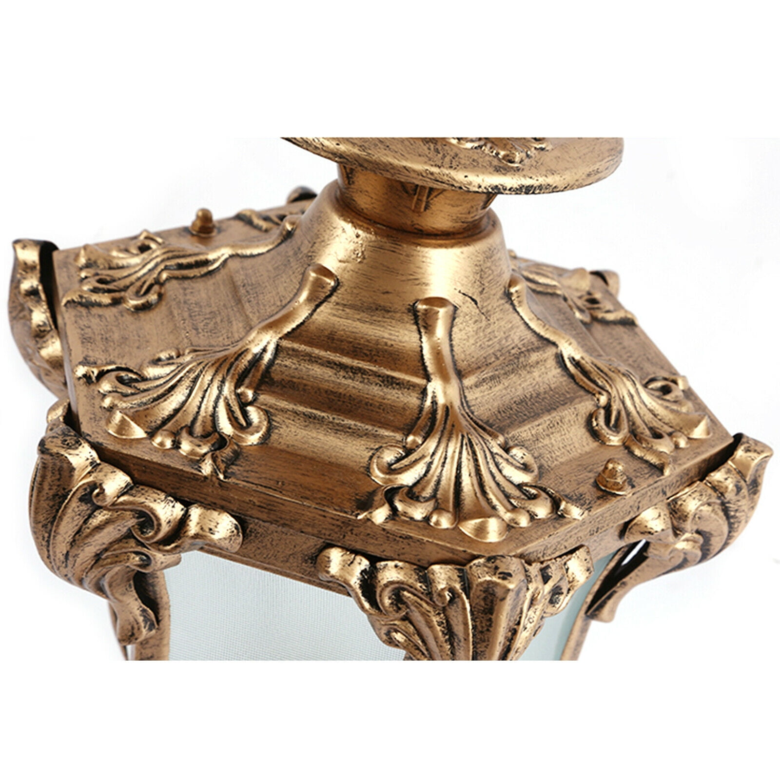 Fichiouy Retro Exterior Post Lantern Lamp Yard Driveway Fence Outdoor Gate Pillar Light Bronze E26