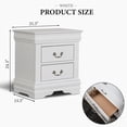 thumbnail image 4 of Aukfa 2-Drawer Nightstand, Mid-Century Modern Wood Bedside Table for Bedroom/Living Room/Guest Room,White, 4 of 6