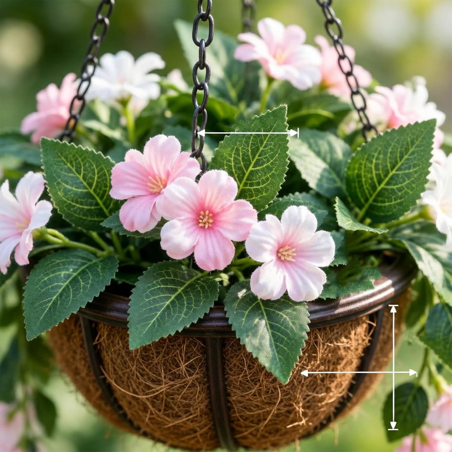 15" Faux Crepe Myrtle Hanging Baskets – Set of 2, 2026 improvements Artificial Hanging Flowers for Outdoors, UV Resistant Realistic Flowers, Faux Greenery for Indoor (Purple)