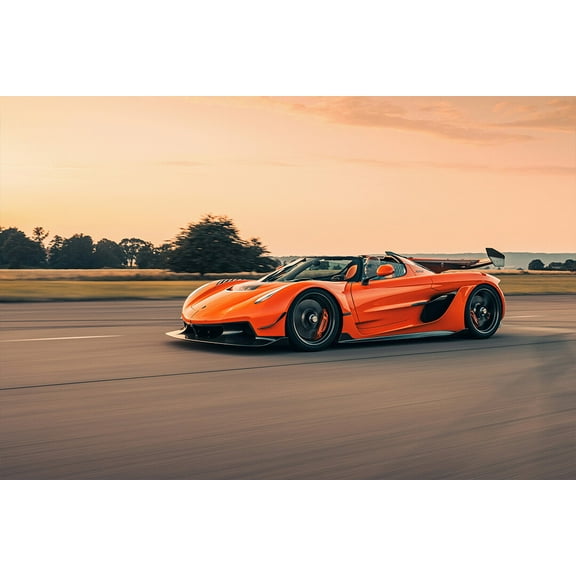 Koenigsegg Jesko Prototype Side View Art Home Decor - 12x18 Inch Laminated Poster - Stunning Detail and Bold Colors