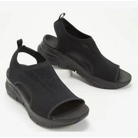 Wedge Sandals for Women Hollow Out Slip On Platform Wedge Sandals Summer Casual Sandals Walking Shoes Beach Sandals A10