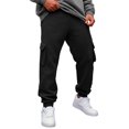 thumbnail image 2 of Men's Casual Cargo Sweatpants Fleece Lined Drawstring Elastic Waist pants Lightweight Workout Joggers Athletic Pants with Multi Pockets Black M, 2 of 8