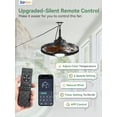 thumbnail image 4 of Zardon 20" Outdoor Ceiling Fan with Light and Remote Control, Waterproof Farmhouse Hanging Ceiling fans for Patio Gazebo Porch Pergola, 6 Speeds, APP Control, Brown, 4 of 8