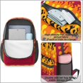 thumbnail image 4 of 17 Inch Lightweight Backpack,PVC Waterproof Oxford Fabric, Ergonomically Designed, with Large Capacity, Fire Flame Baseball Print, 4 of 5