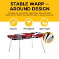 thumbnail image 4 of Red Black Geometric Table Cloths for 8 Foot Rectangle Tables, Modern Art Abstract Grey Line Patio Waterproof Elastic Fitted Tablecloths, Washable Rectangular Table Cover for Camping, 4 of 8