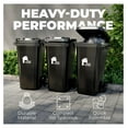 thumbnail image 4 of Outdoor Garbage Can with Lid - 32 Gallon Trash Can for Backyard, Deck, Garage - Dual Wheels, Extra Heavy-Duty, Durable Handle - Versatile Home & Storage Container - Black, 2-Pack, 4 of 7