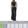 thumbnail image 2 of Chaleco Conjunto de pantalones de 2 piezas para mujer, traje informal de vacaciones con cuello redondo y corte entallado, expuesto al ombligo Ygjytge Negro T M para Mujer, 2 of 9