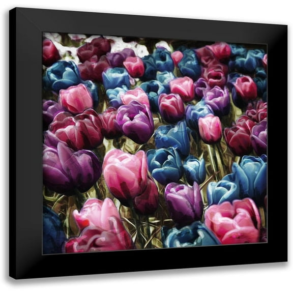 Villa, Mlli 12x12 Black Modern Framed Museum Art Print Titled - Colorful Tulips