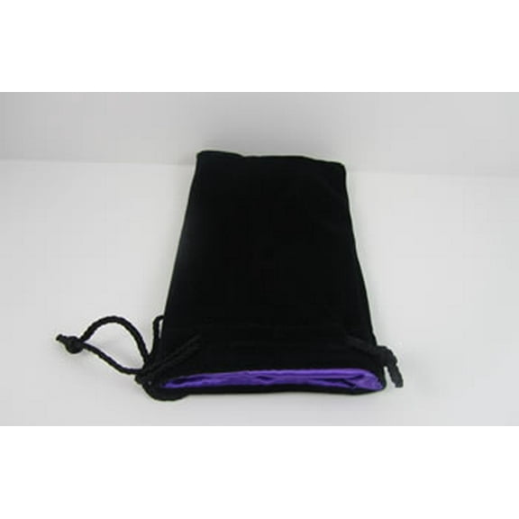 Black Velvet with Purple Lining Large Dice Bag Koplow Games