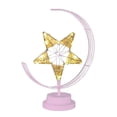 thumbnail image 2 of Lámpara de escritorio LED romántica en forma de estrella, con alimentación a pilas o USB, ideal para sala de estar u oficina. batería rosa 3x AA, 2 of 9
