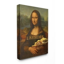 Stupell Industries Mona Lisa Laundry Funny Classic Painting Design Canvas Wall Art by Patrick Reid O'Brien